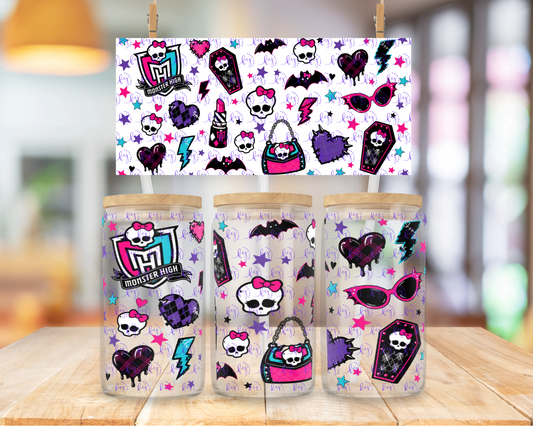 Glam Skull Fashion High 16oz UV DTF Cup Wrap