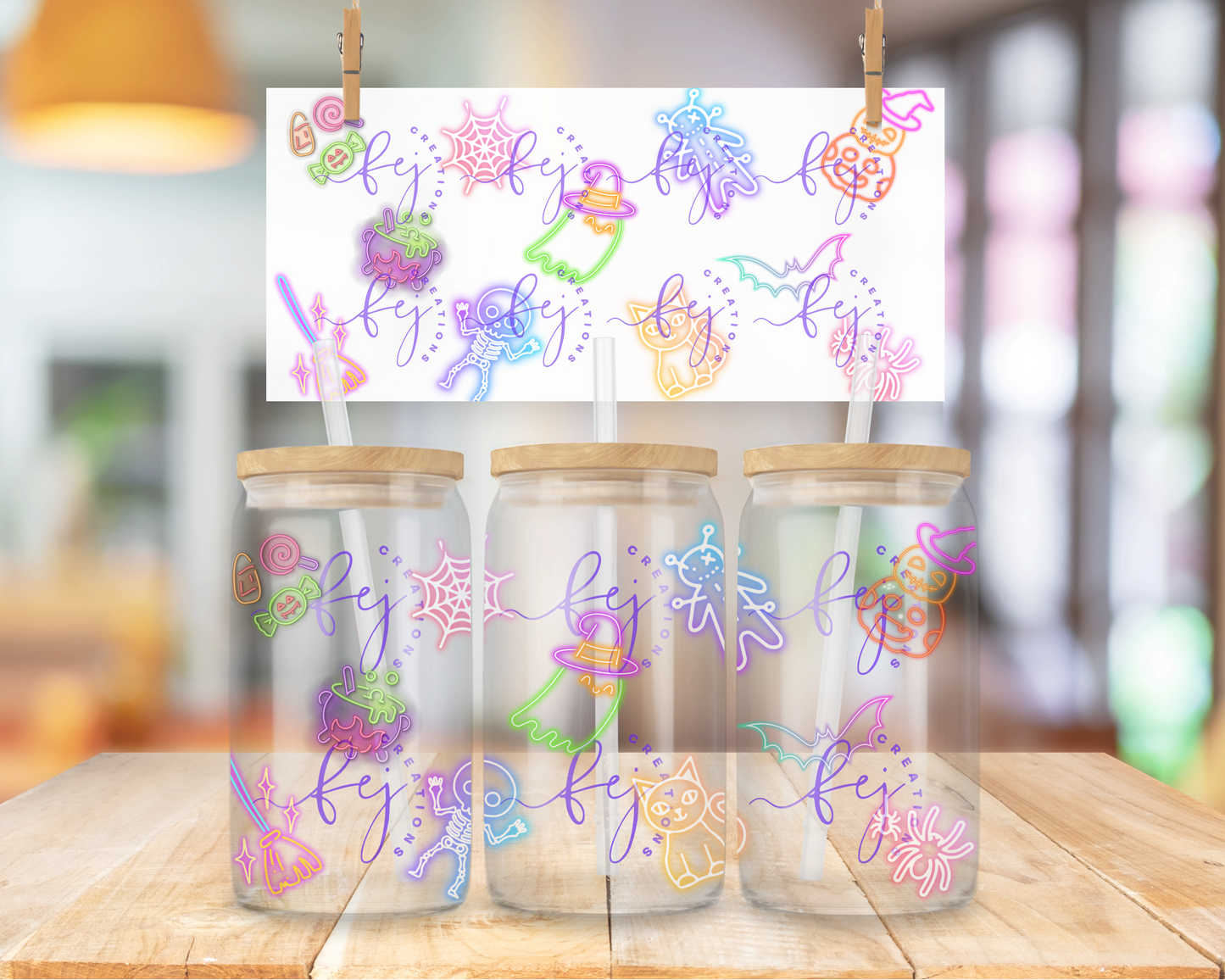 Glow Ghouls & Spells 16oz UV DTF Cup Wrap