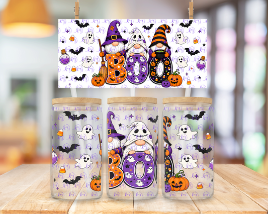 Gnome Halloween Boo 16oz UV DTF Cup Wrap