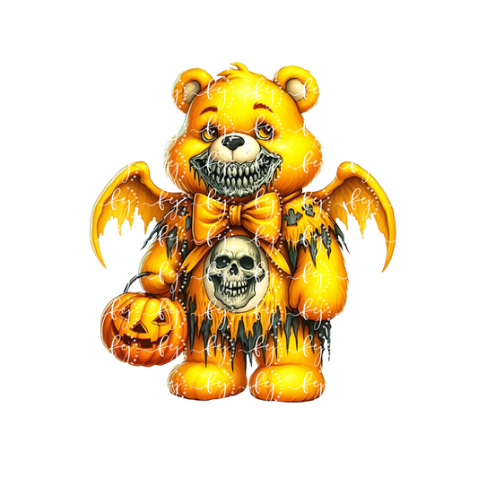 Golden Nightmare Bear UV DTF Decal