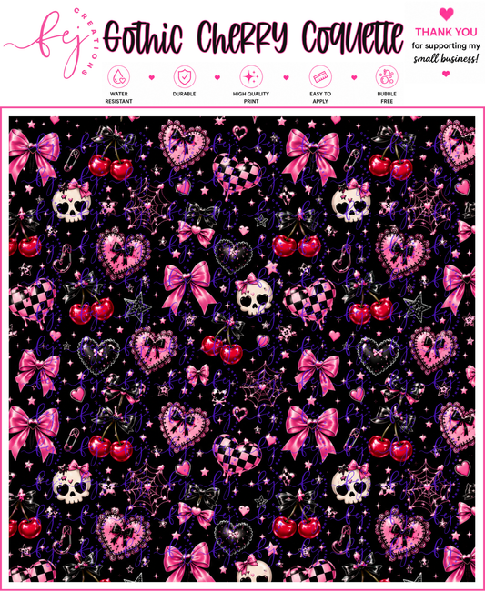 Gothic Cherry Coquette Pattern Vinyl