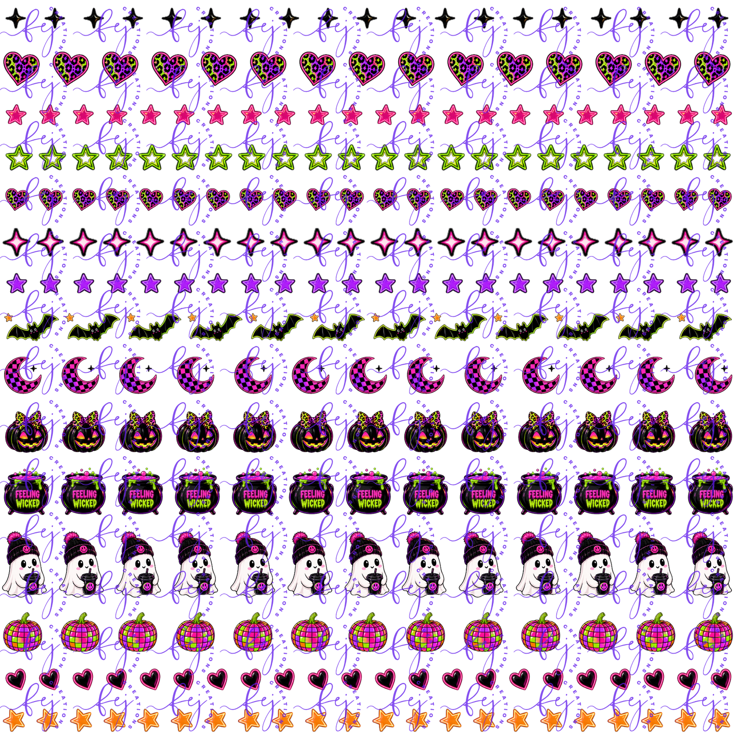 Halloween Pen Elements 4 UV DTF SHEET