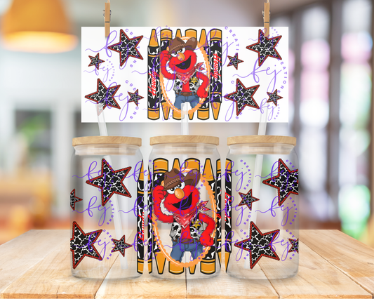Howdy Red Monster 16oz UV DTF Cup Wrap