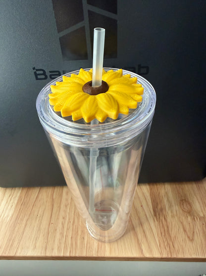 24oz Sunflower Straw Topper