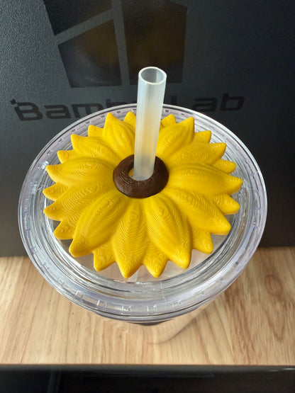 24oz Sunflower Straw Topper