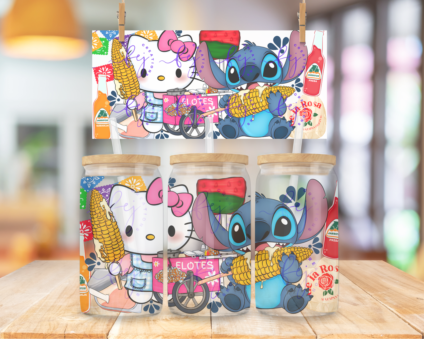 Kitty Alien Mexican Snacks 16oz UV DTF Cup Wrap