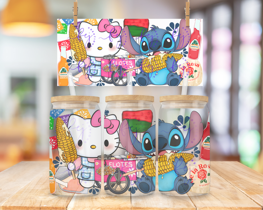Kitty Alien Mexican Snacks 16oz UV DTF Cup Wrap