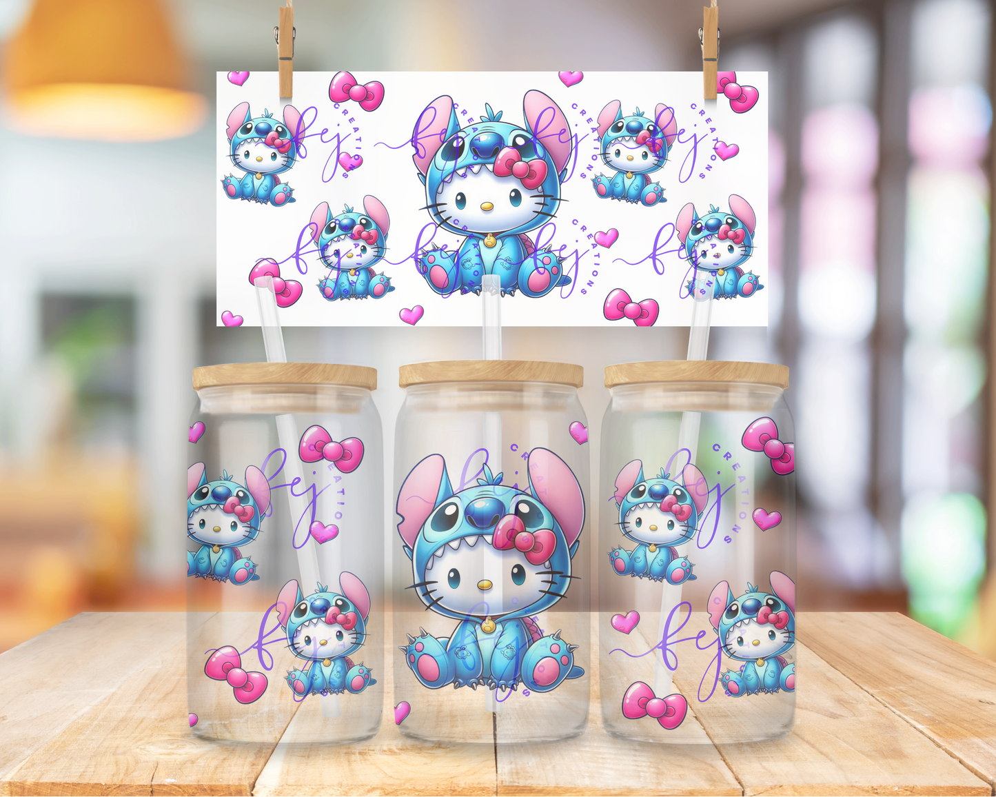 Kitty Alien Suit 16oz UV DTF Cup Wrap