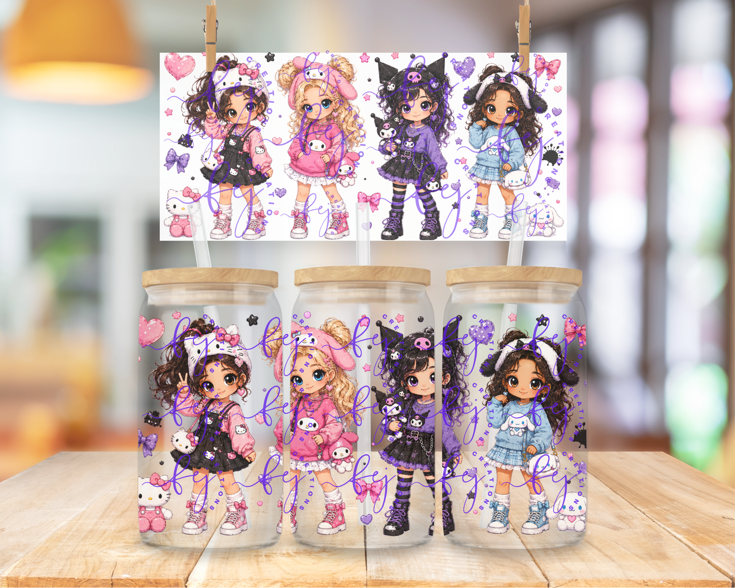 Kitty Besties 16oz UV DTF Cup Wrap