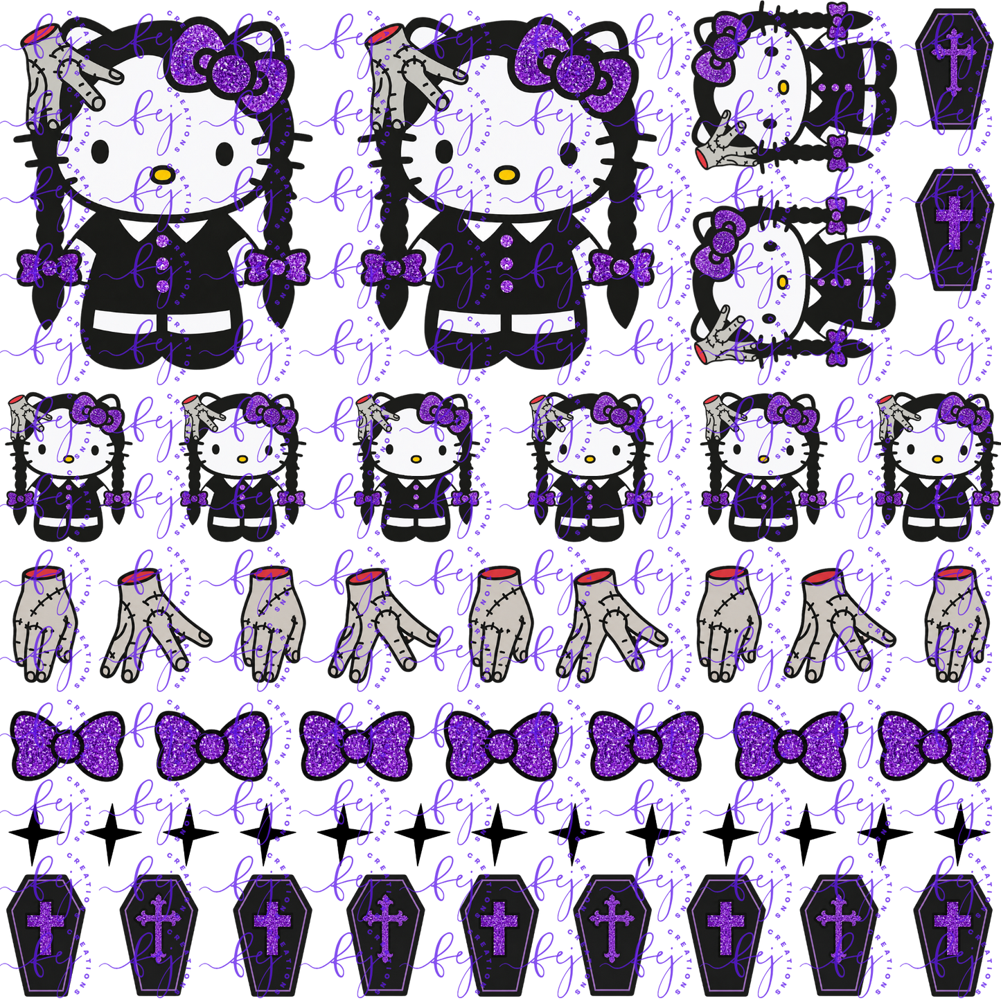 Kitty Wednesday UV DTF SHEET