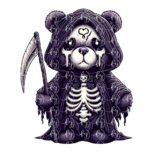Little Reaper Bear UV DTF Decal