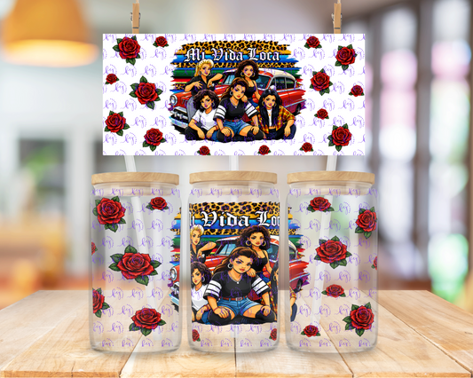 Lowrider Rose Locas 16oz UV DTF Cup Wrap