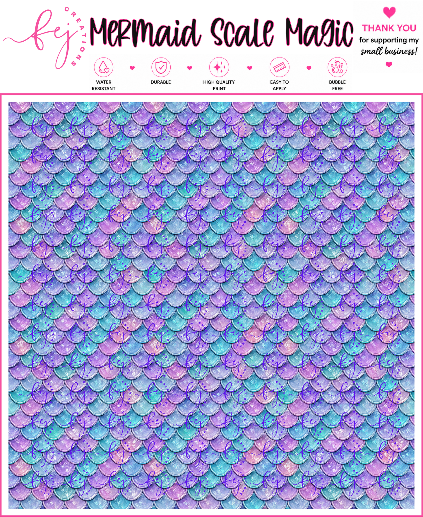 Mermaid Scale Magic Dreams Pattern Vinyl