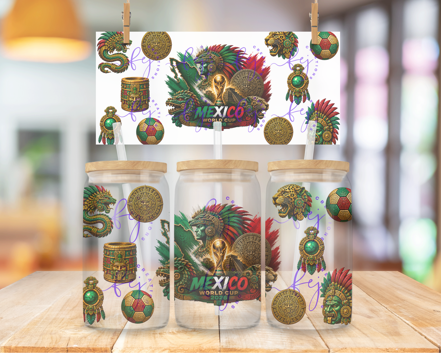 Mexico al Mundial 2026 16oz UV DTF Cup Wrap