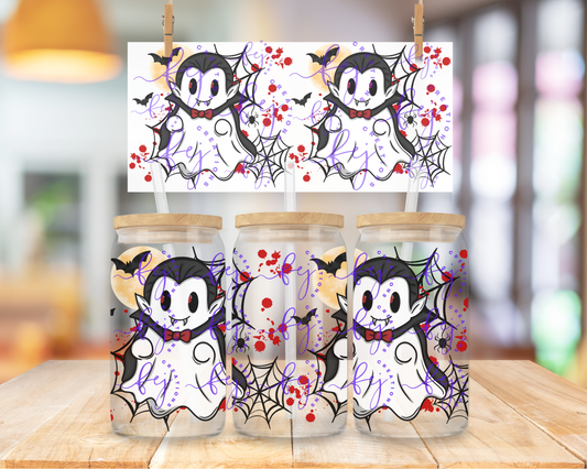 Midnight Vampire Ghost 16oz UV DTF Cup Wrap