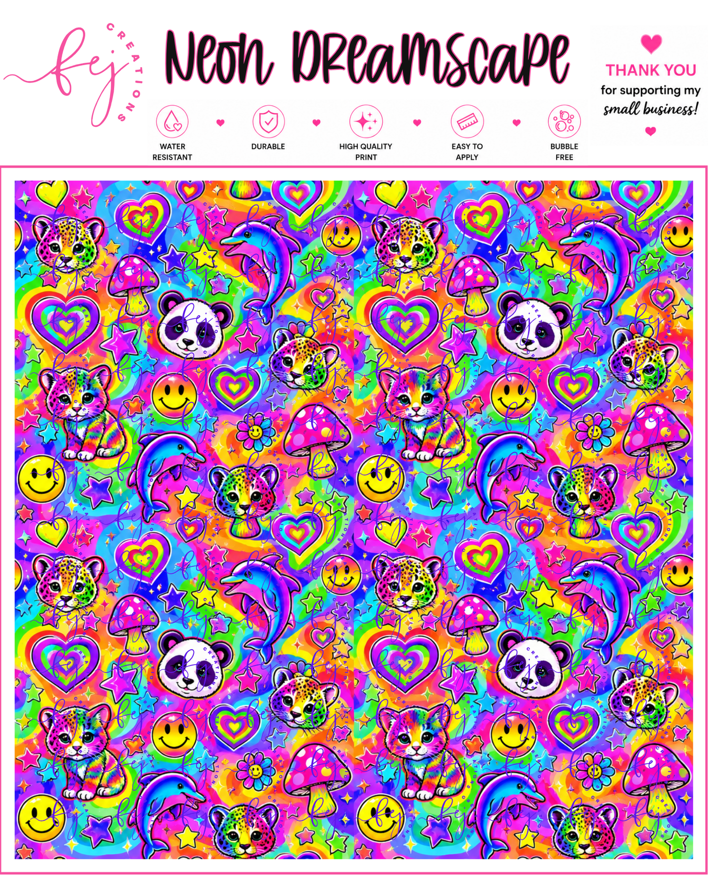 Neon Dreamscape Pattern Vinyl
