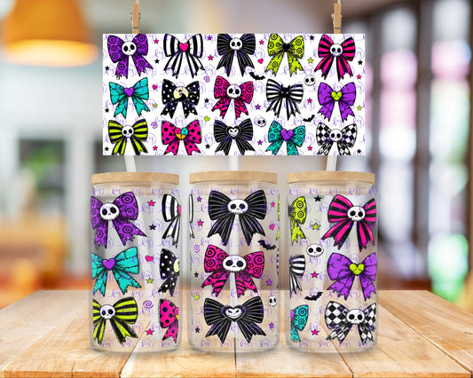 Neon Skull Bows 16oz UV DTF Cup Wrap