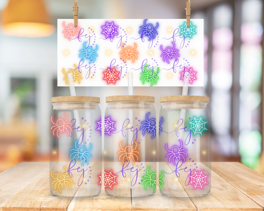 Neon Web Crawl 16oz UV DTF Cup Wrap