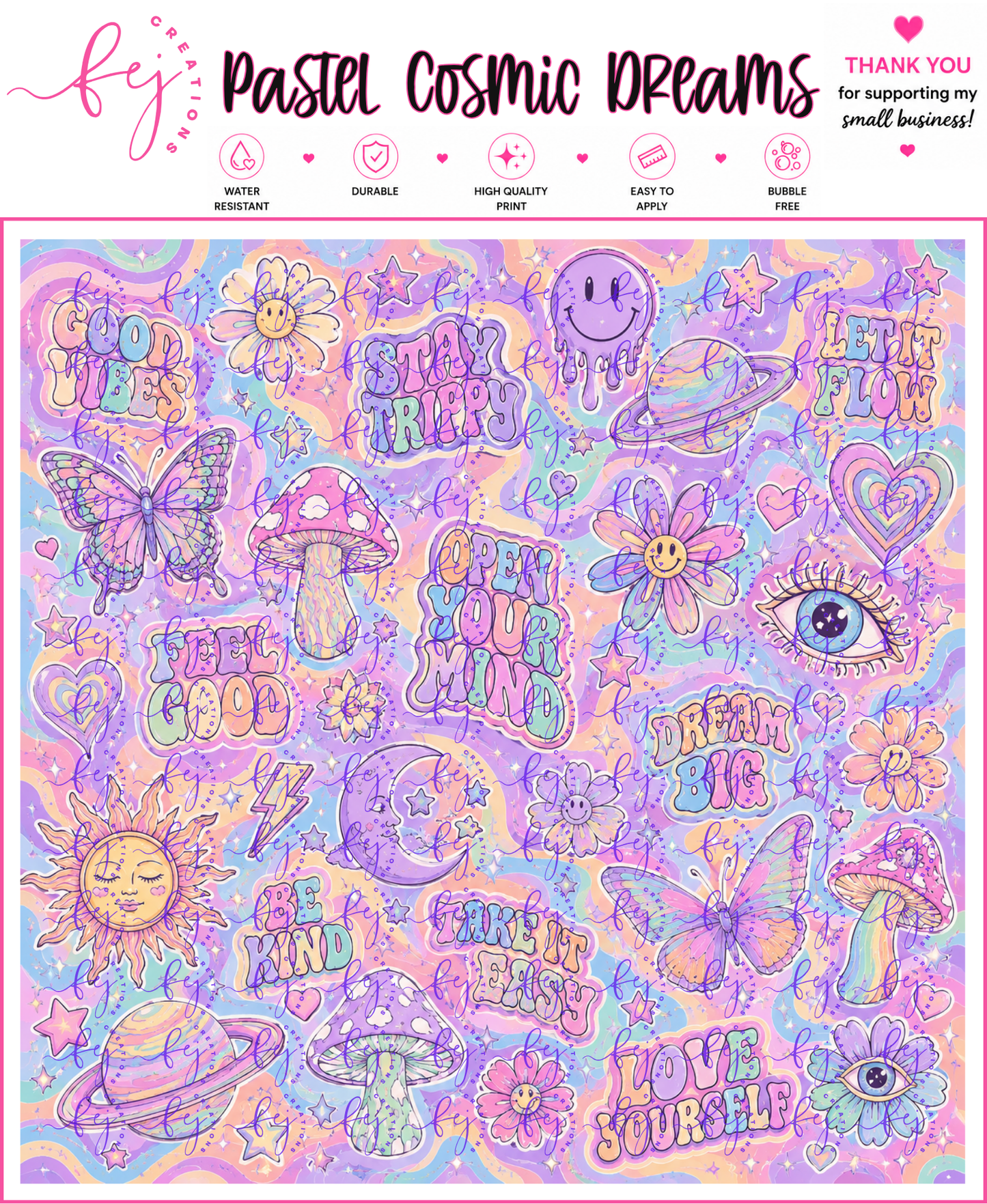 Pastel Cosmic Dreams Pattern Vinyl