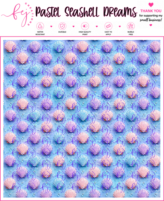 Pastel Seashell Dreams Pattern Vinyl