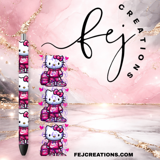 Pink Sneaker Kitty Pen Wrap