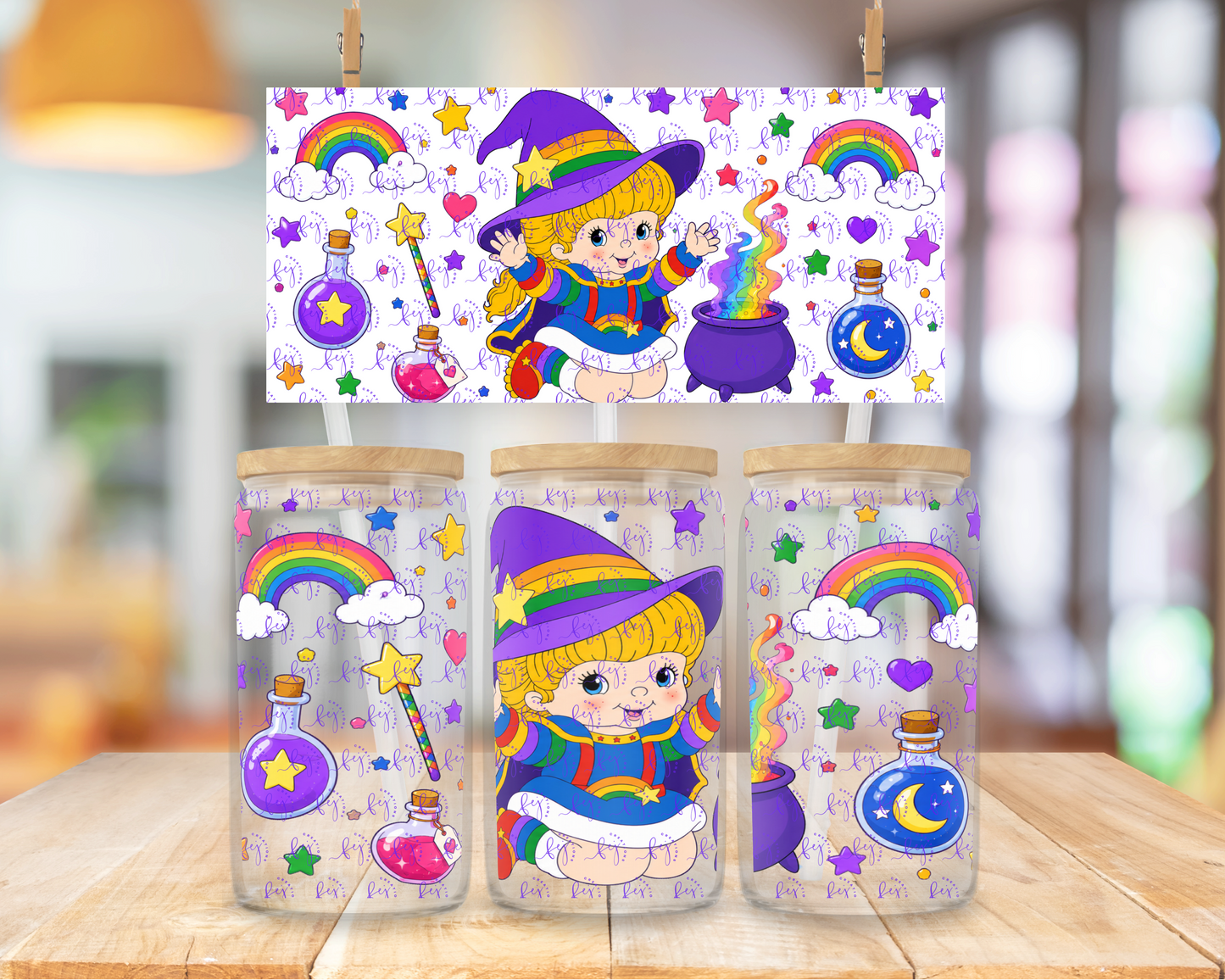 Rainbow Spellcaster 16oz UV DTF Cup Wrap