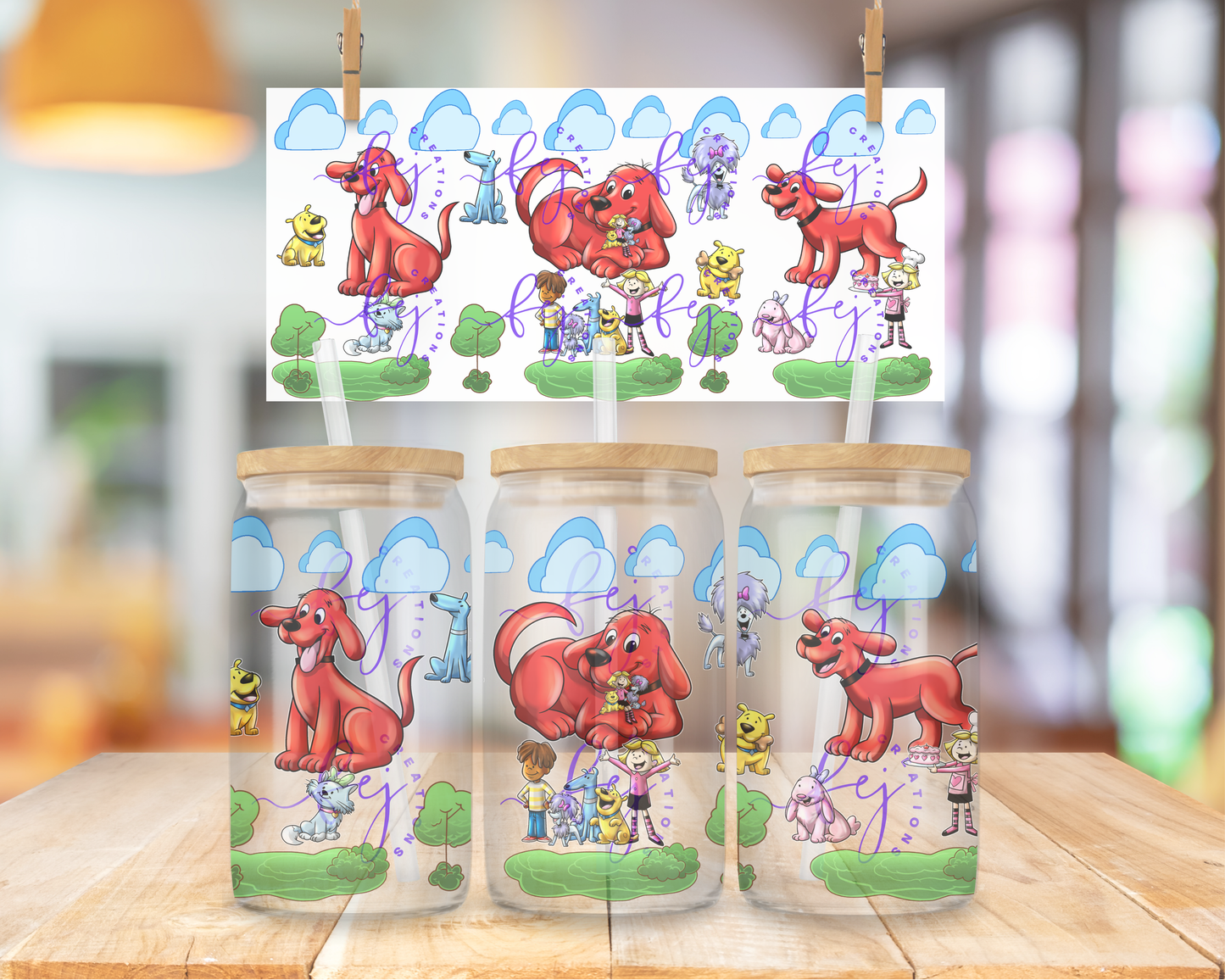 Red Pup Adventure 16oz UV DTF Cup Wrap