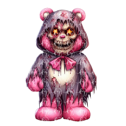 Skull Veil Bear UV DTF Decal