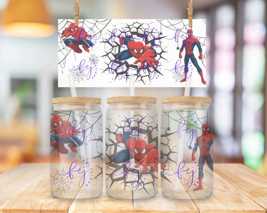 Spider Hero Wall 16oz UV DTF Cup Wrap