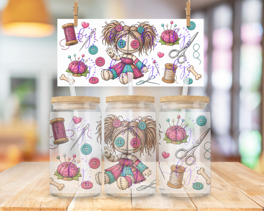 Stitched Sweetheart Dolly 16oz UV DTF Cup Wrap