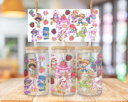 Strawberry Patch Friends 16oz UV DTF Cup Wrap
