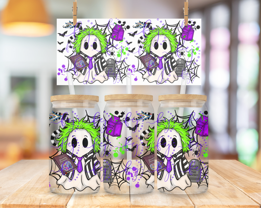 Striped Ghost Trickster 16oz UV DTF Cup Wrap