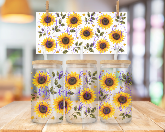 Sunflower Harvest 16oz UV DTF Cup Wrap