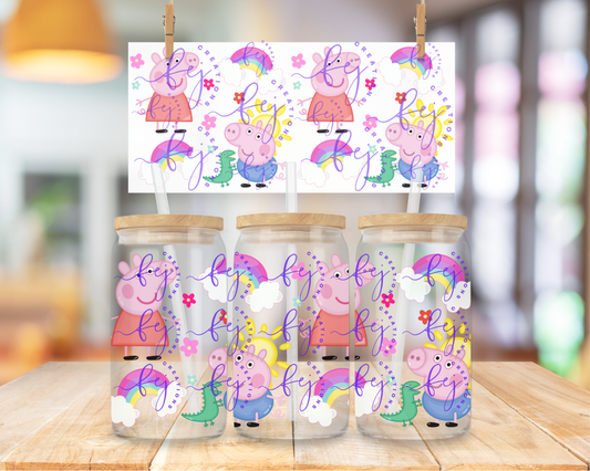 Sunny Pig Days 16oz UV DTF Cup Wrap