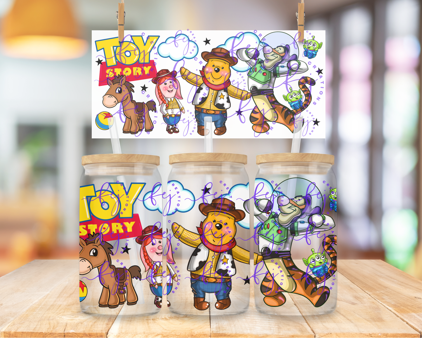 Toy Adventure Bear Crew 16oz UV DTF Cup Wrap