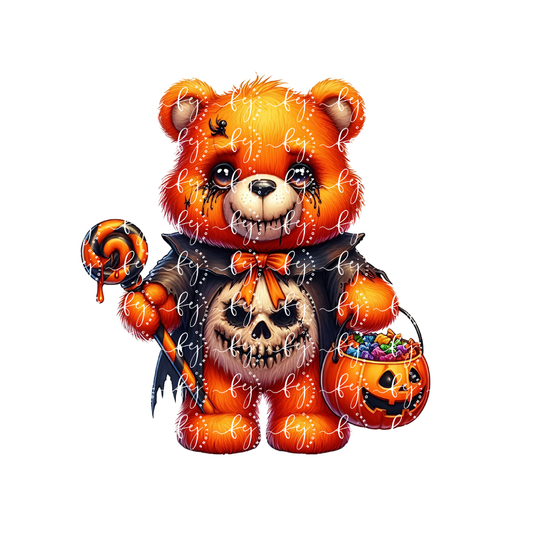 Trick-or-Treat Bear UV DTF Decal
