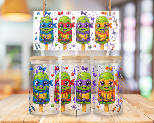 Turtle Power Pops 16oz UV DTF Cup Wrap