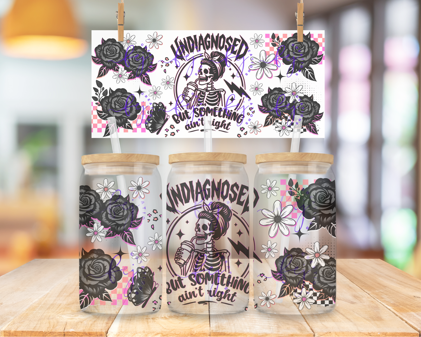Undiagnosed Skull 16oz UV DTF Cup Wrap