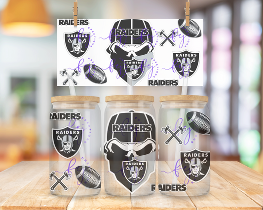 Vegas Football Skull 16oz UV DTF Cup Wrap