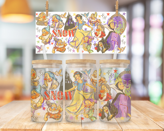 Vintage Snow Princess 16oz UV DTF Cup Wrap
