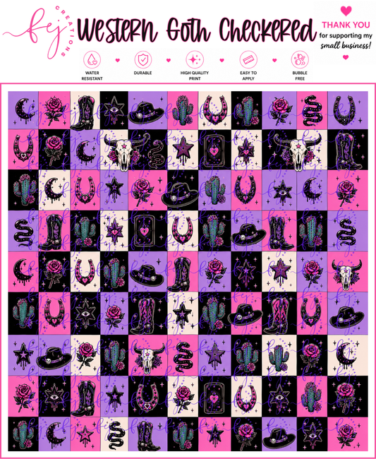 Western Goth Checkered Pattern Vinyl