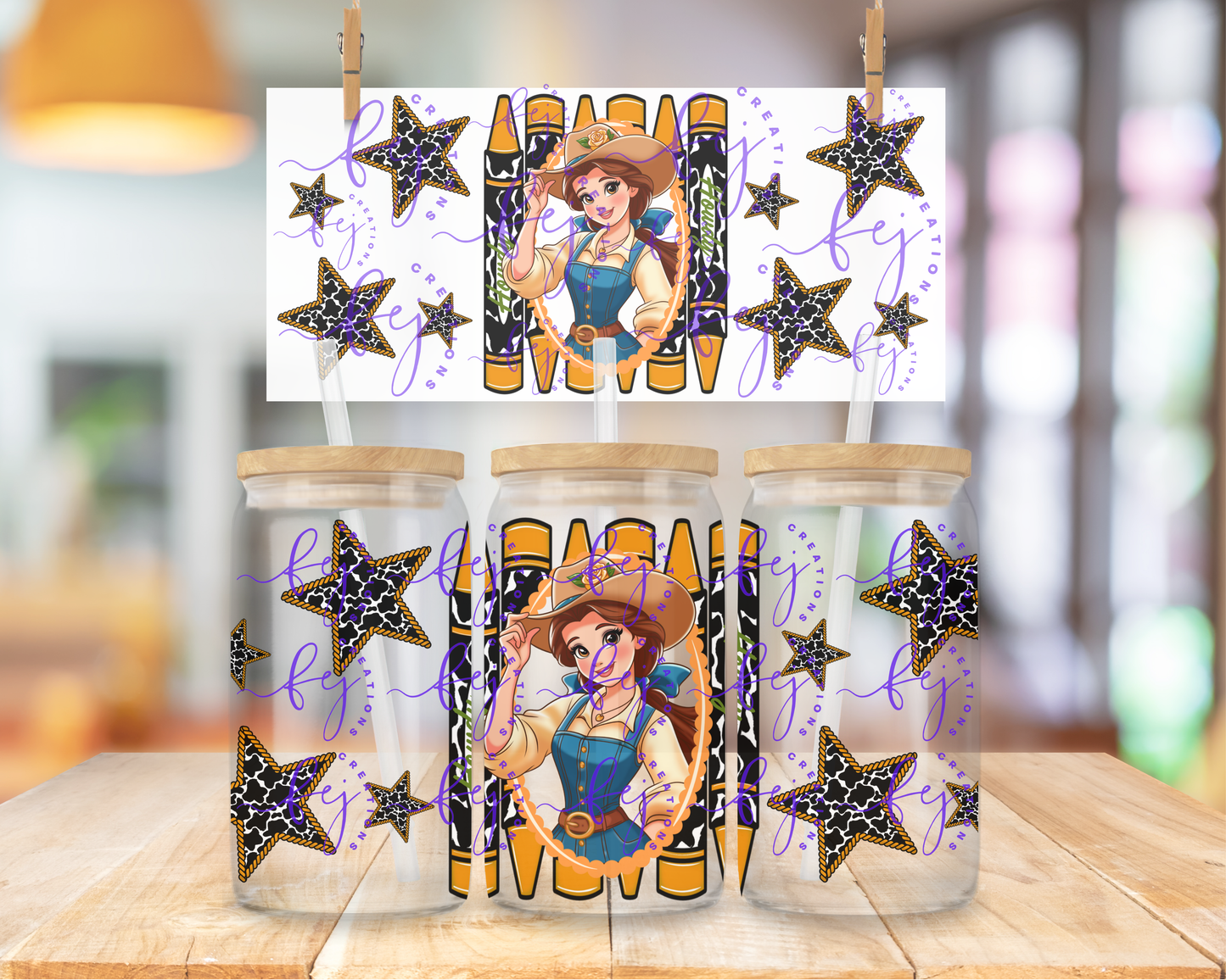 Western Rose Beauty 16oz UV DTF Cup Wrap