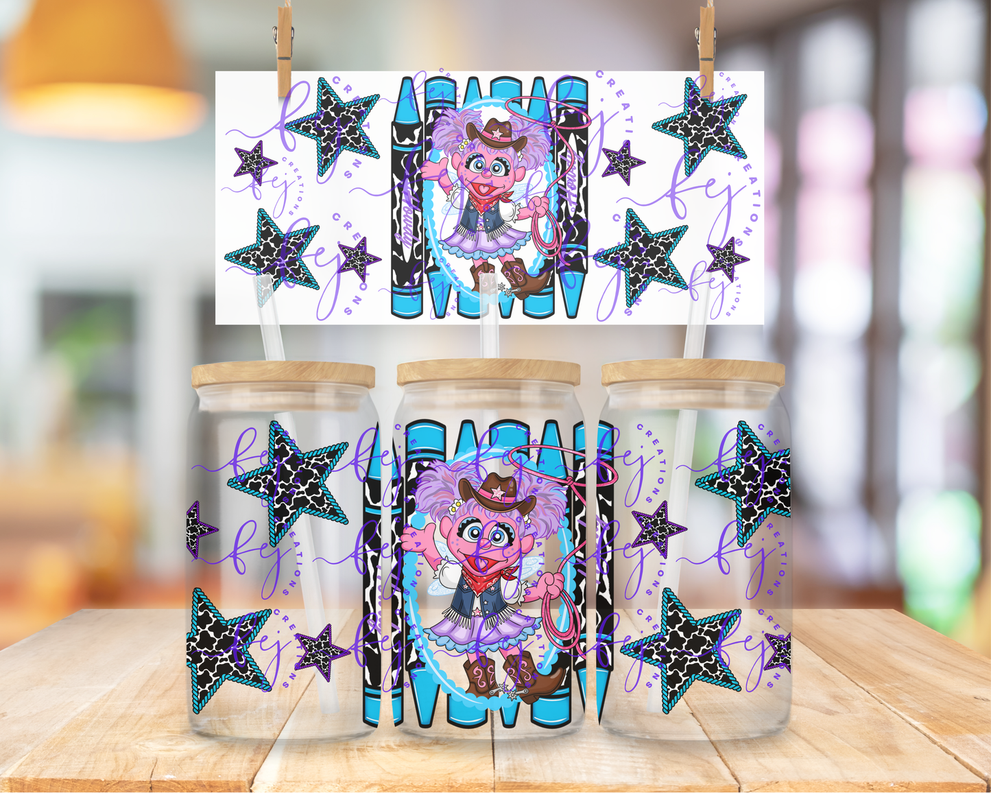 Western Sparkle Fairy 16oz UV DTF Cup Wrap