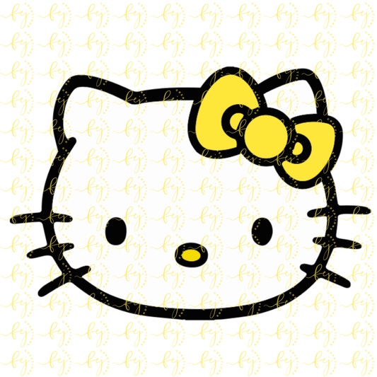 Yellow Bow Kitty UV DTF Decal